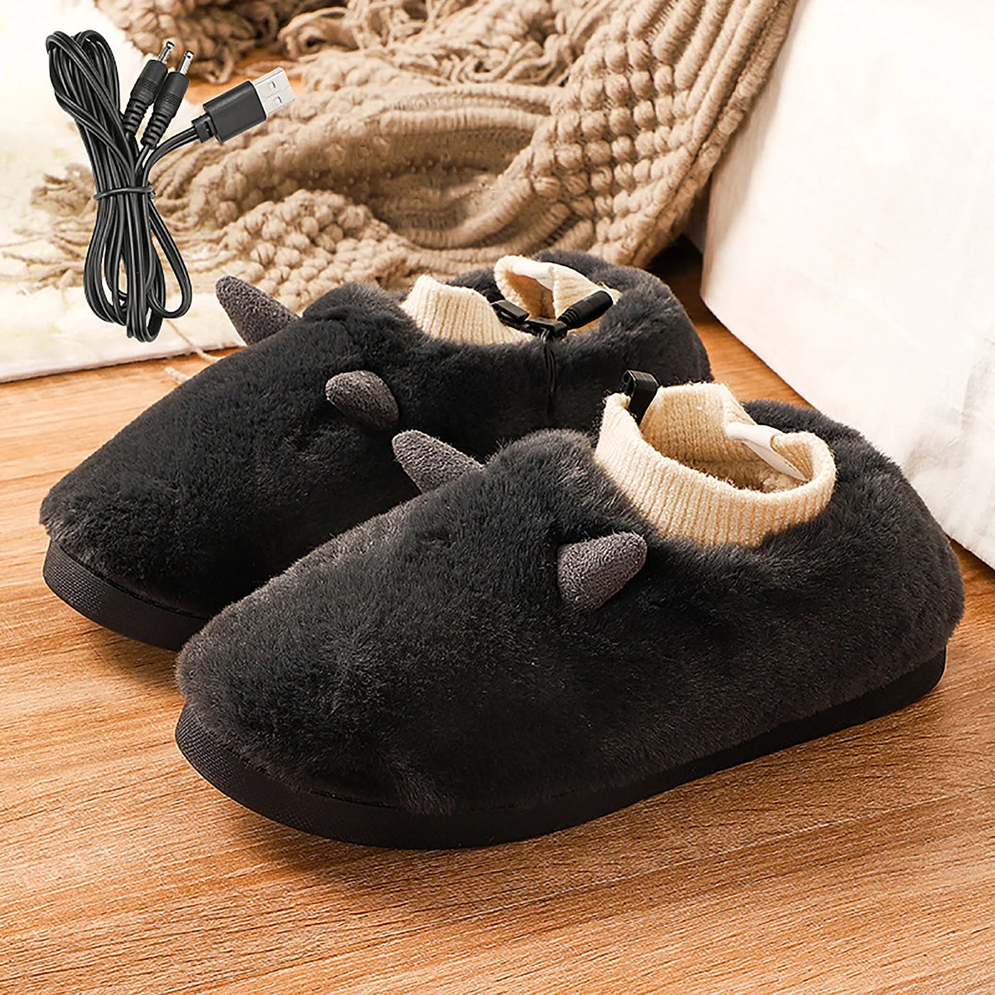 Pantoufles Chauffantes USB en Peluche